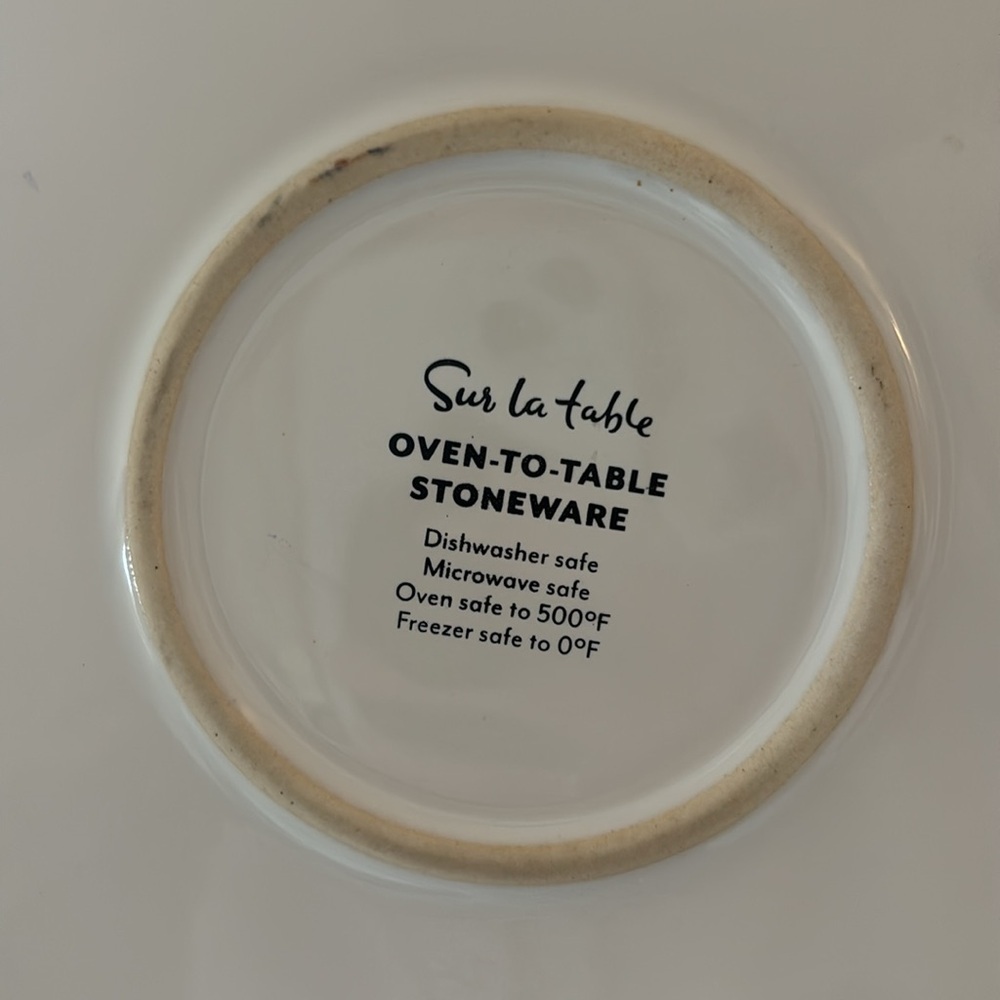 Sur La Table 9.25 Inch White Pie Dish - Picture 2 of 2